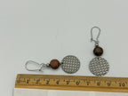 Silver Coin Beaded Stainless Steel Earrings