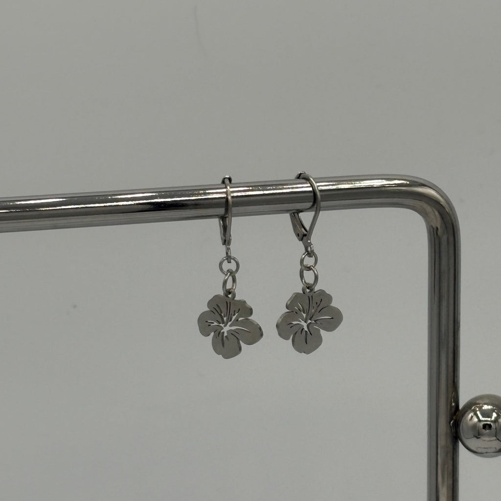 Hibiscus Flower Stainless Steel Earrings
