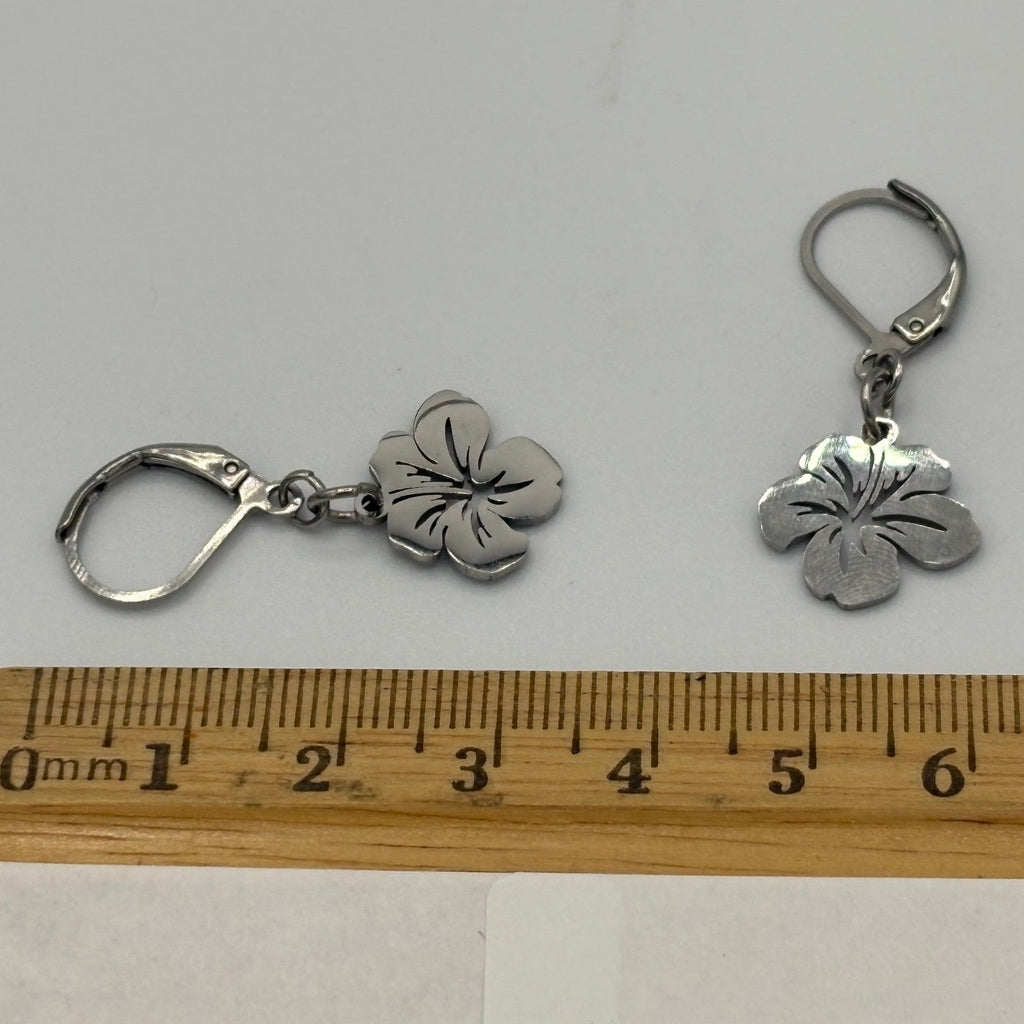 Hibiscus Flower Stainless Steel Earrings