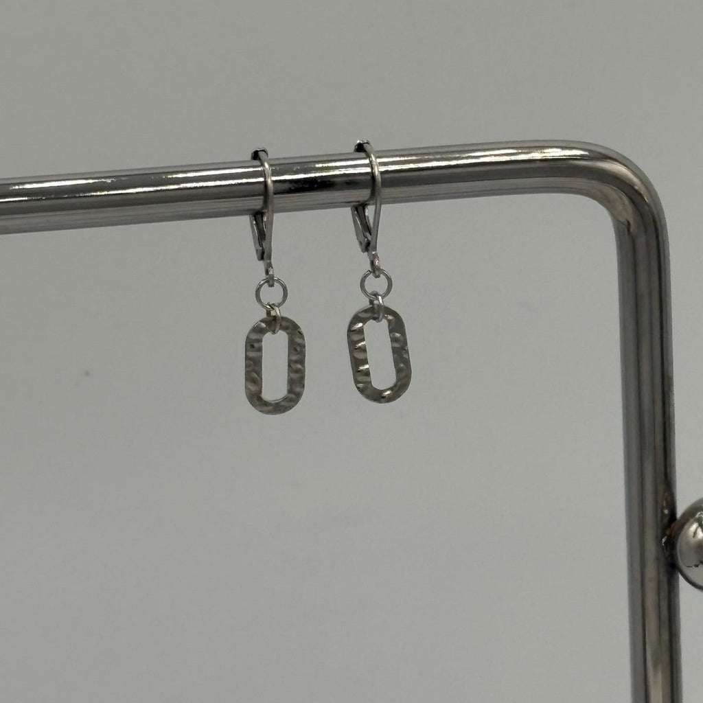 Hammered Ring Stainless Steel Earrings