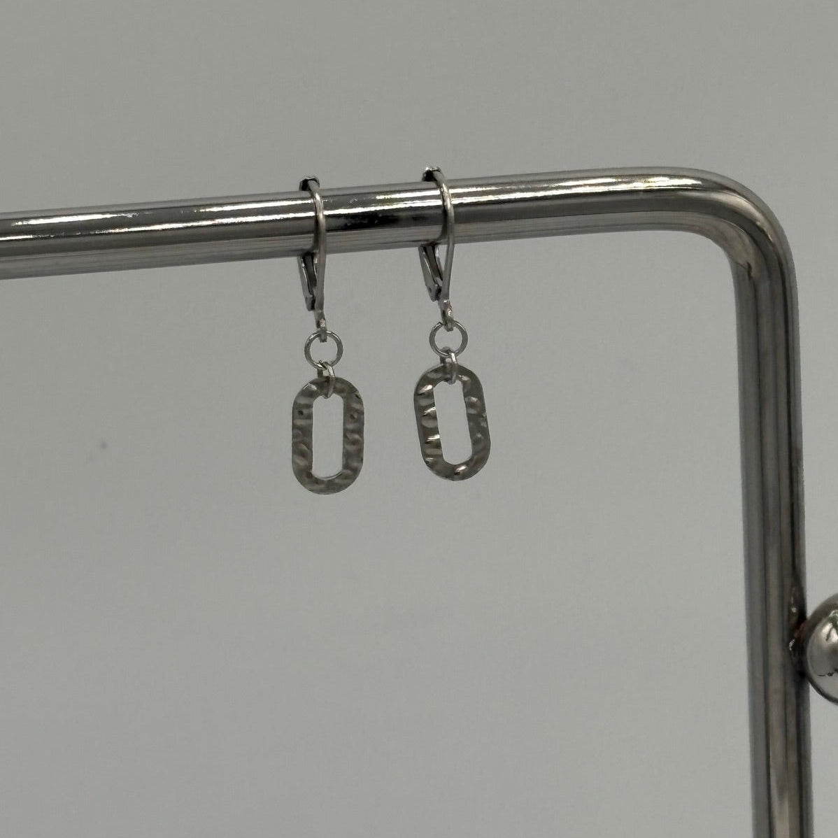 Hammered Ring Stainless Steel Earrings