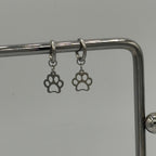 Furry Friend Paw Print Stainless Steel Earrings