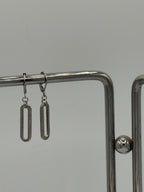 Long Hammered Ring Stainless Steel Earrings
