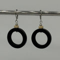 Wooden Hoop Stainless Steel Earrings