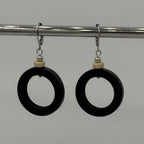 Wooden Hoop Stainless Steel Earrings
