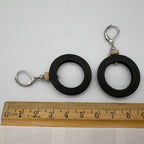 Wooden Hoop Stainless Steel Earrings