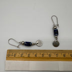 Royal Blue Beaded Stainless Steel Earrings