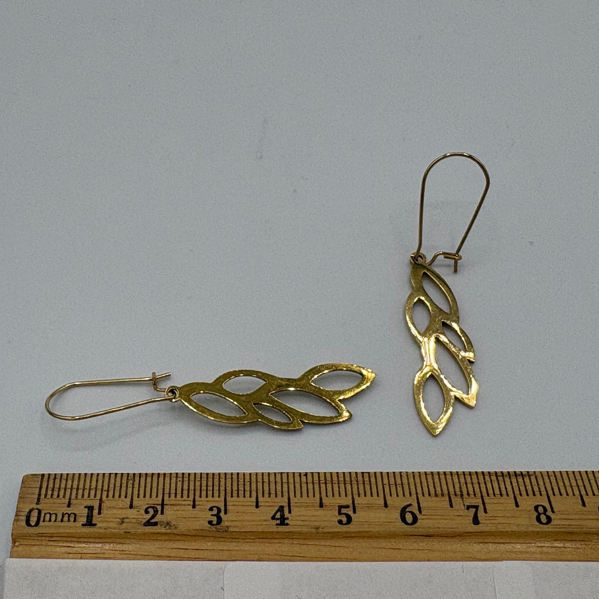Golden Leaf Cascade Stainless Steel Earrings