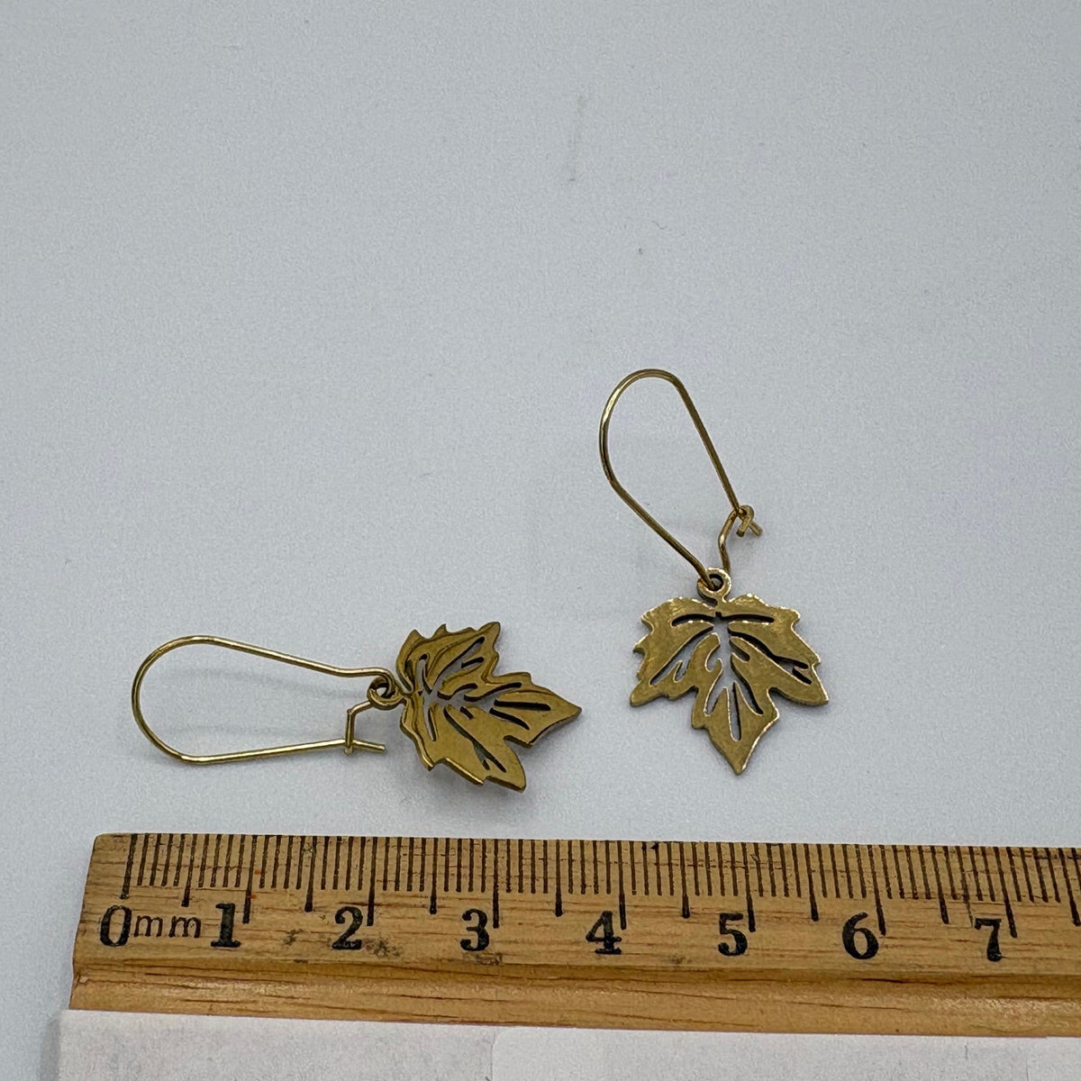 Gold Maple Leaf Stainless Steel Earrings