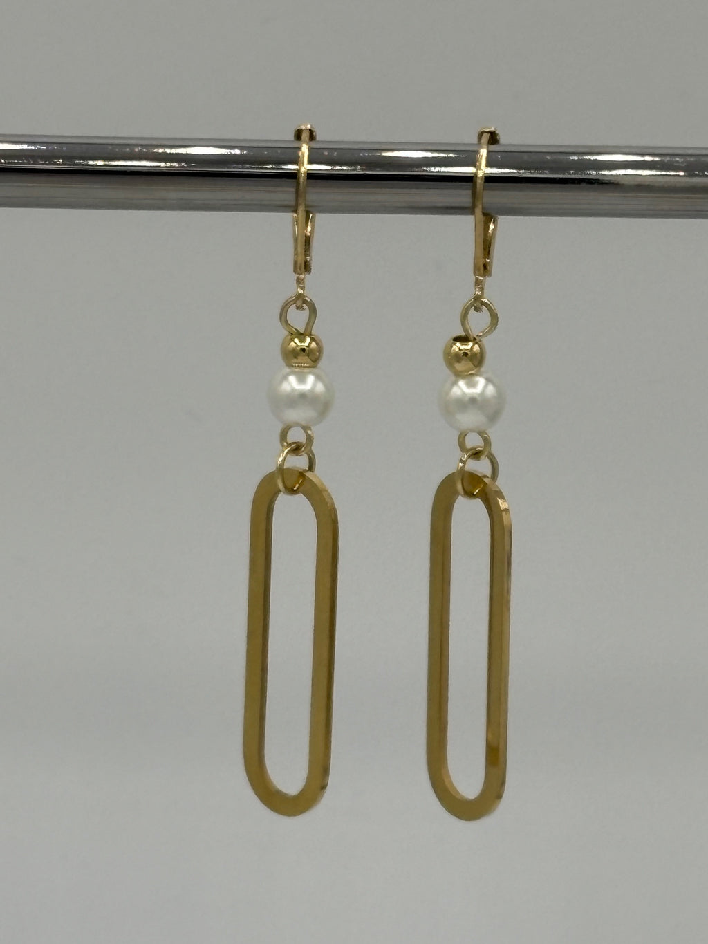 Pearl Ring Stainless Steel Earrings