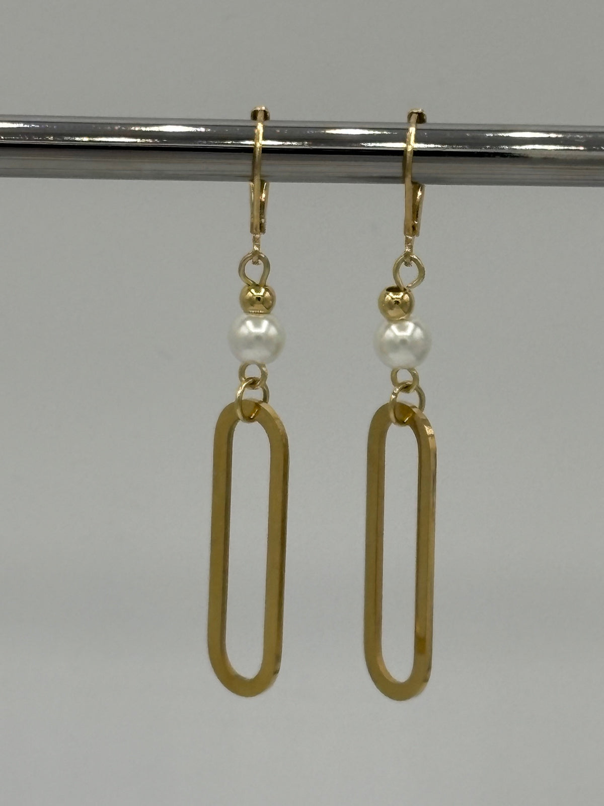 Pearl Ring Stainless Steel Earrings