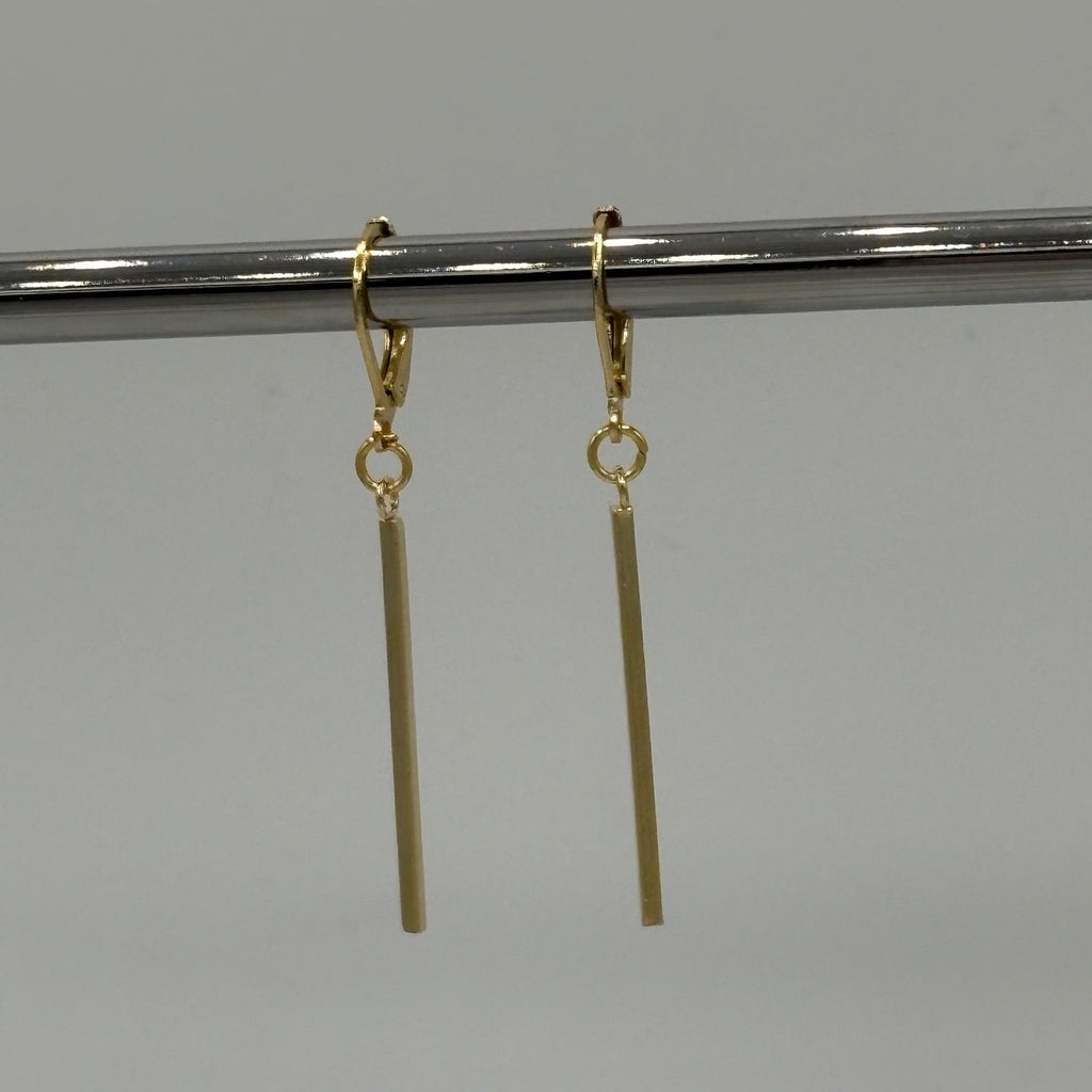 Gold Stem Stainless Steel Earrings