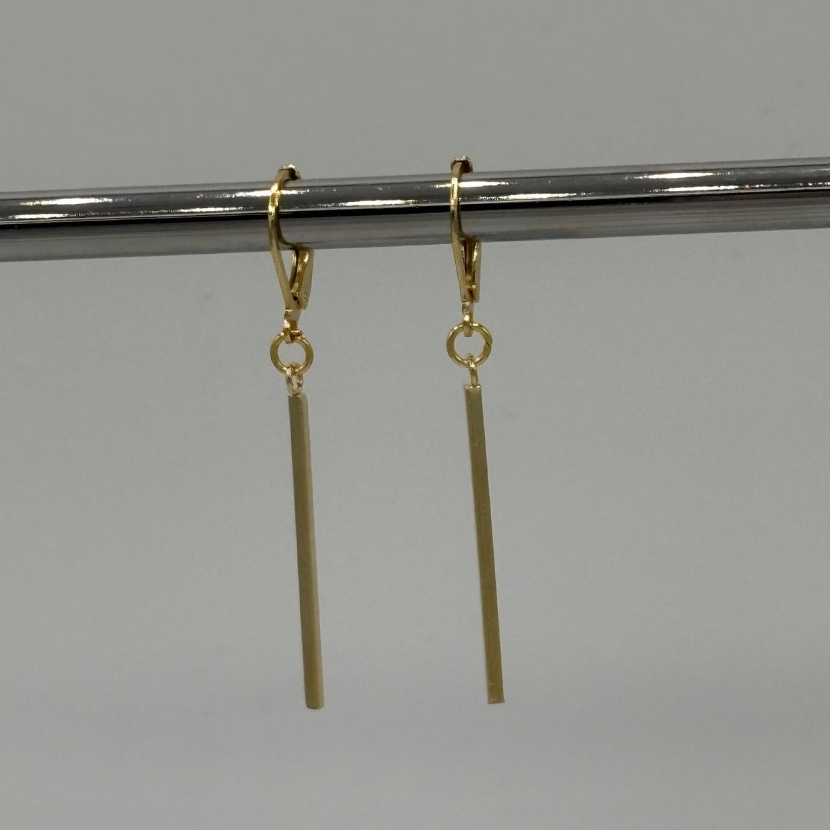 Gold Stem Stainless Steel Earrings