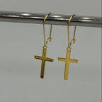 Gold Cross Stainless Steel Earrings