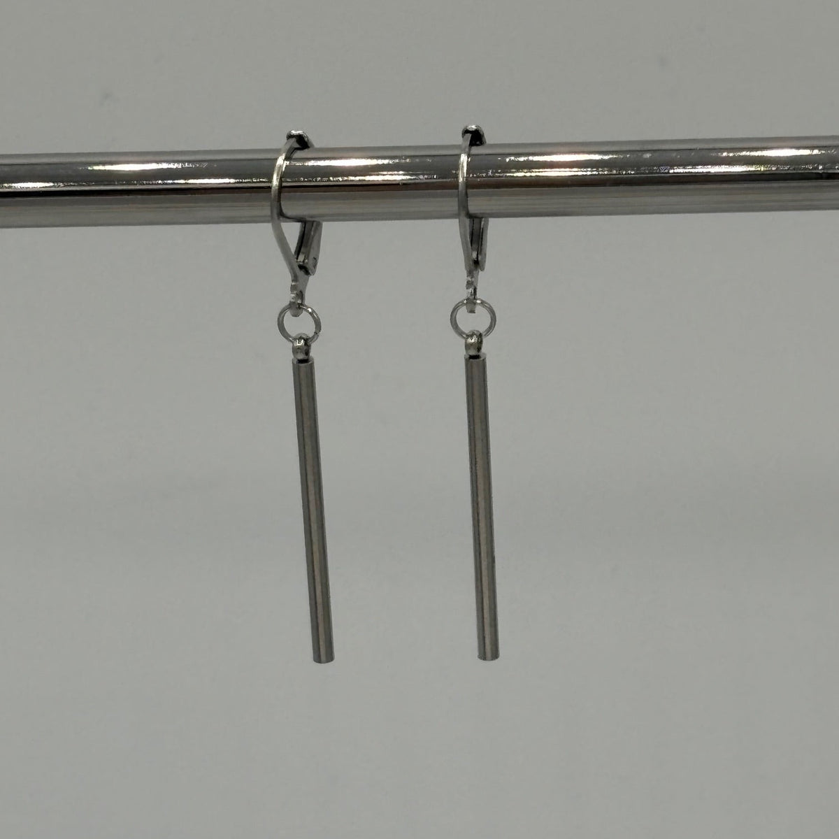 Silver Stem Stainless Steel Earrings