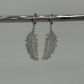 Dainty Feather Stainless Steel Earrings