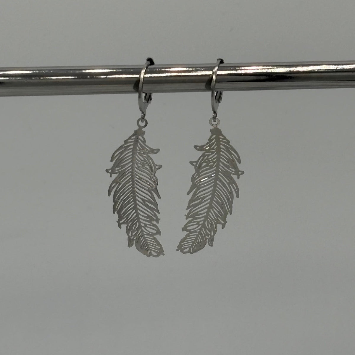 Dainty Feather Stainless Steel Earrings