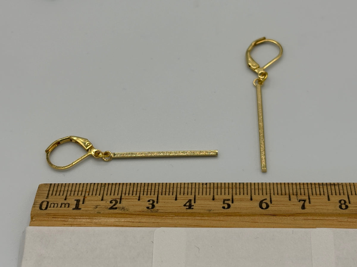 Gold Stem Stainless Steel Earrings