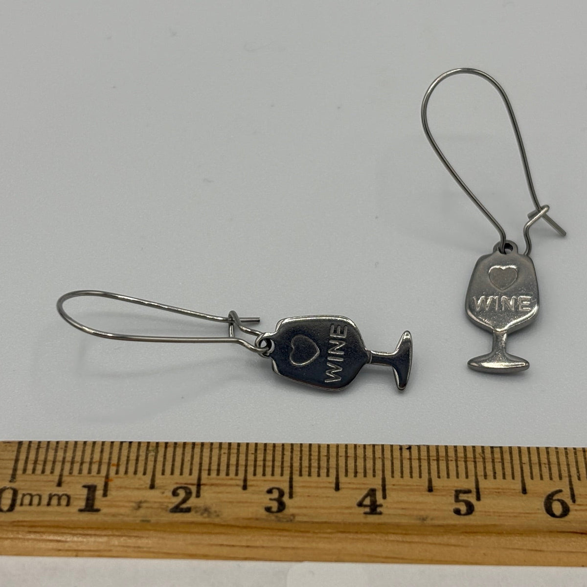Wine Glass Stainless Steel Earrings