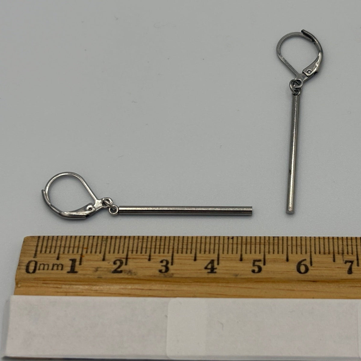 Silver Stem Stainless Steel Earrings