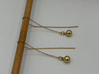 Golden Pearl Stainless Steel Chain Earrings