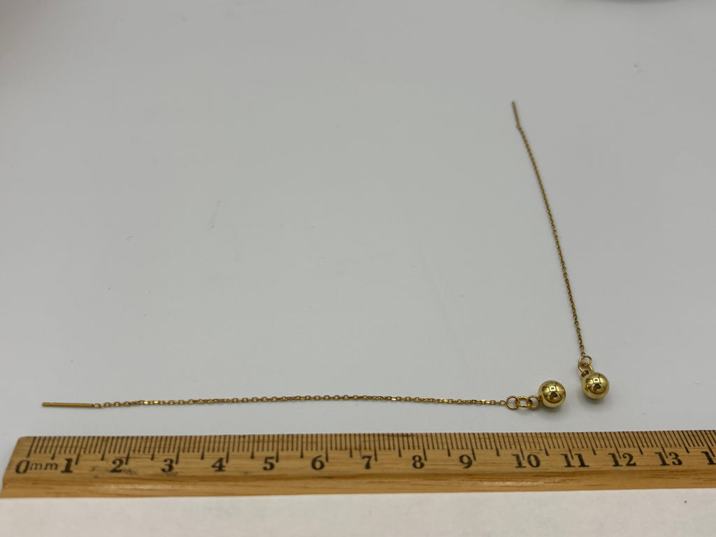 Golden Pearl Stainless Steel Chain Earrings