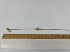 Gold Cross with Heart Charm Stainless Steel Bracelet