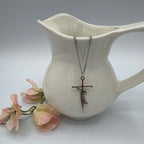 Faith Engraved Cross 22" Stainless Steel Necklace