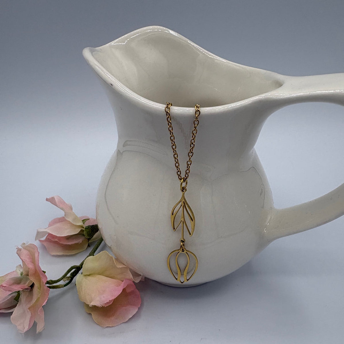 Garden Tulip 20" Stainless Steel Necklace