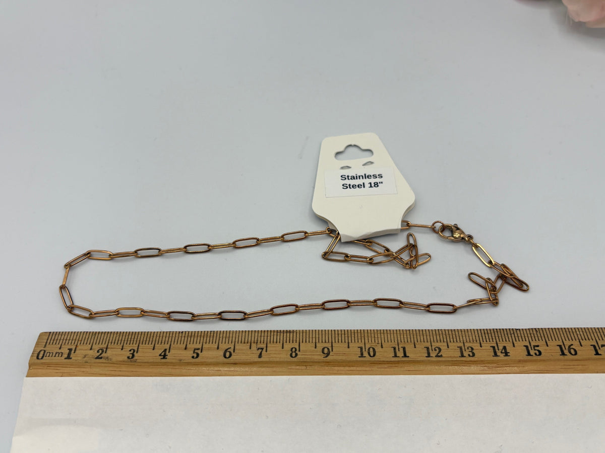 Rose Gold Stainless Steel Paperclip Chain