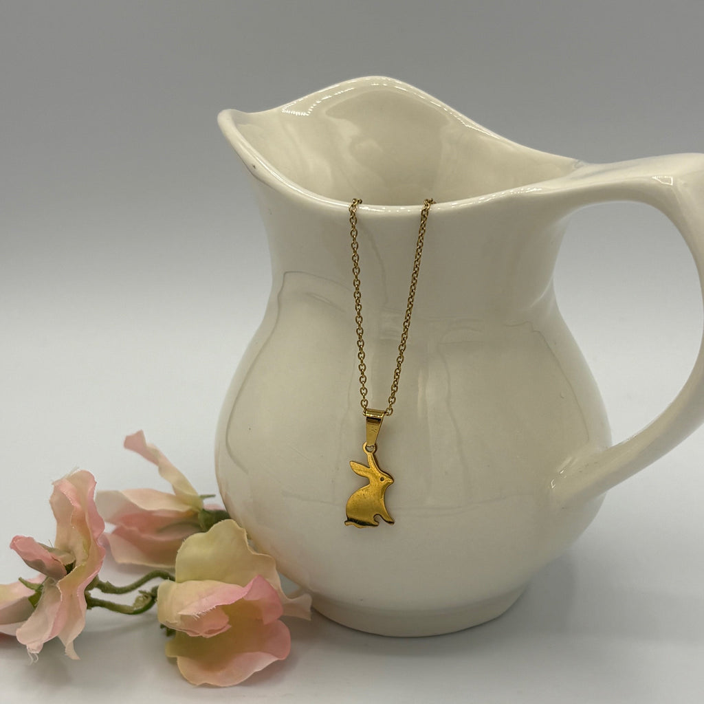 Charming Bunny 20" Gold-plated Stainless Steel Necklace