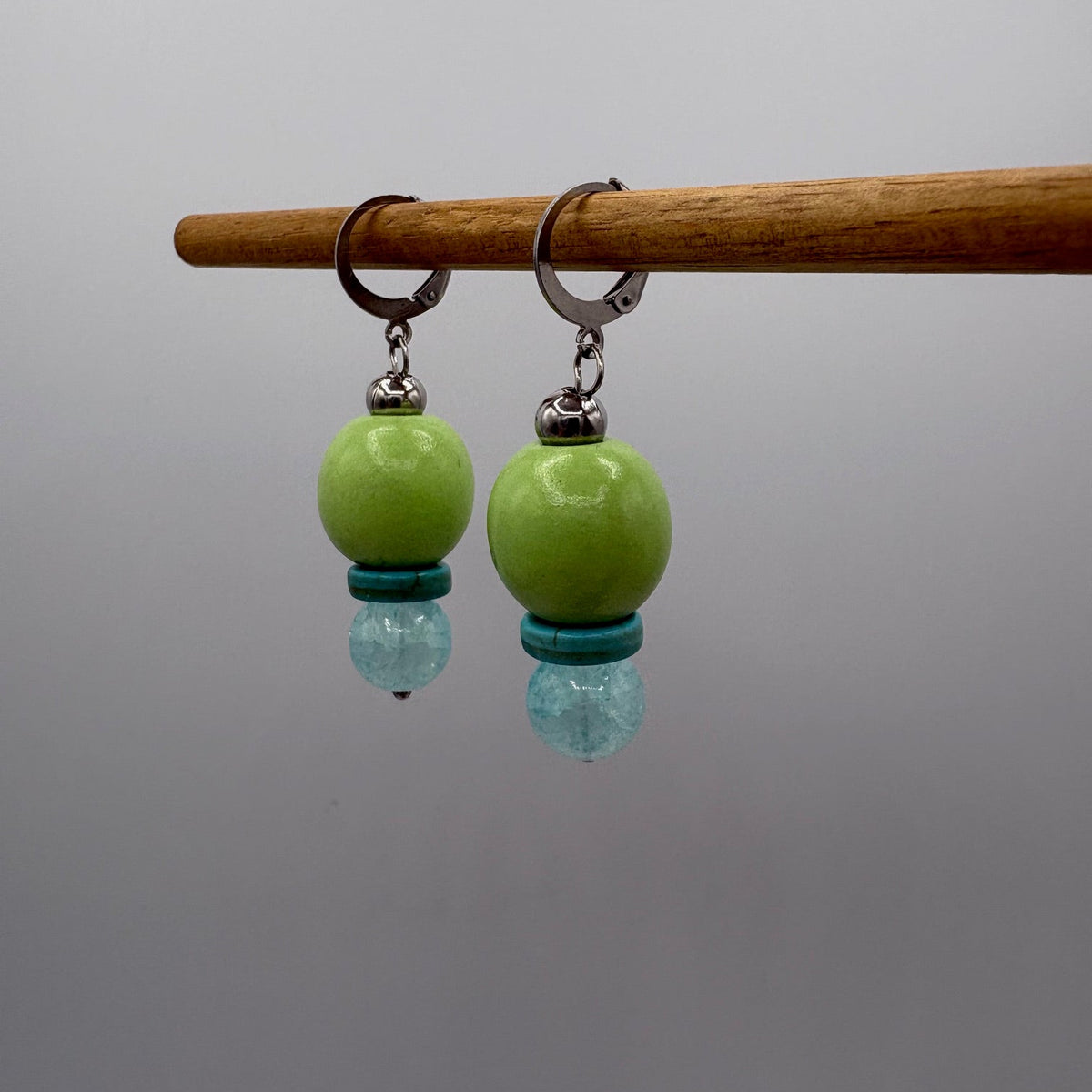 Mojito Splash Beaded Stainless Steel Earrings