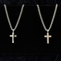 Dual Sided Cross w Curb Chain 24" Stainless Steel Necklace