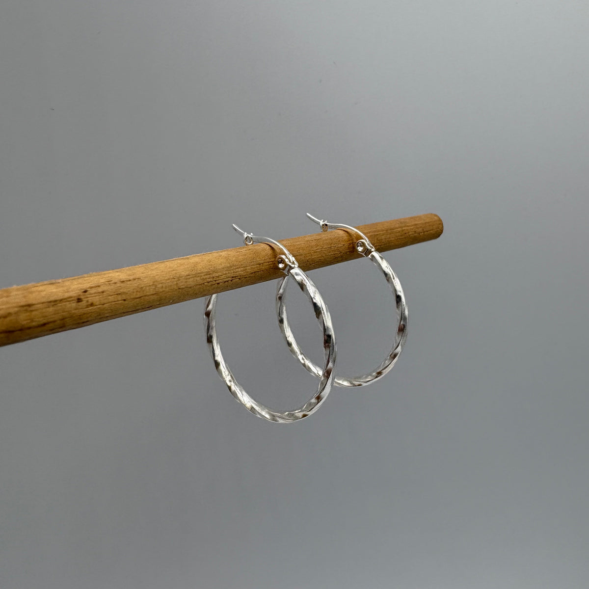 Twisted Hoop Stainless Steel Earrings