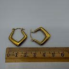 Gold Gem Hoop Stainless Steel Earrings