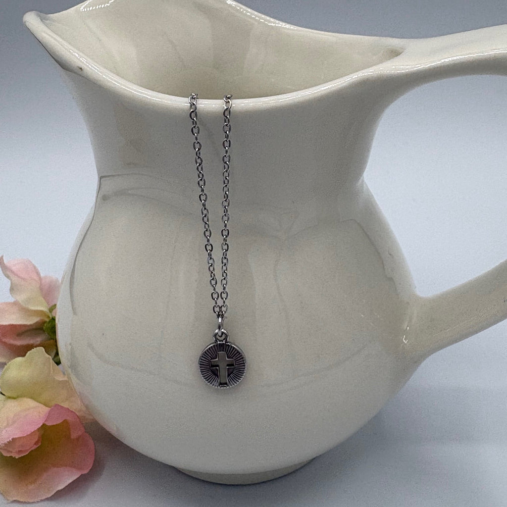 Precious Cross Silhouette 20" Stainless Steel Necklace