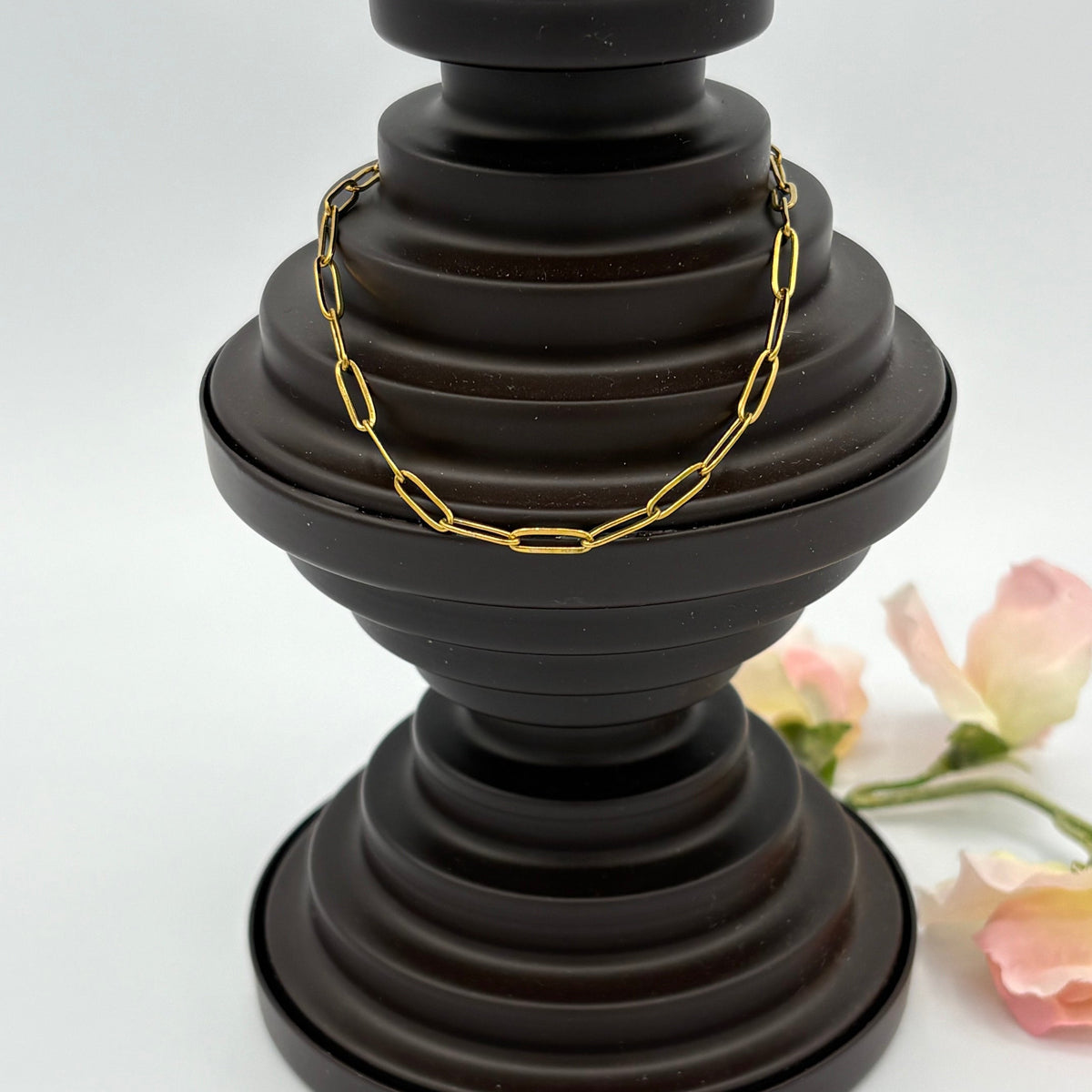 Gold-plated Paperclip Chain 10" Stainless Steel Anklet