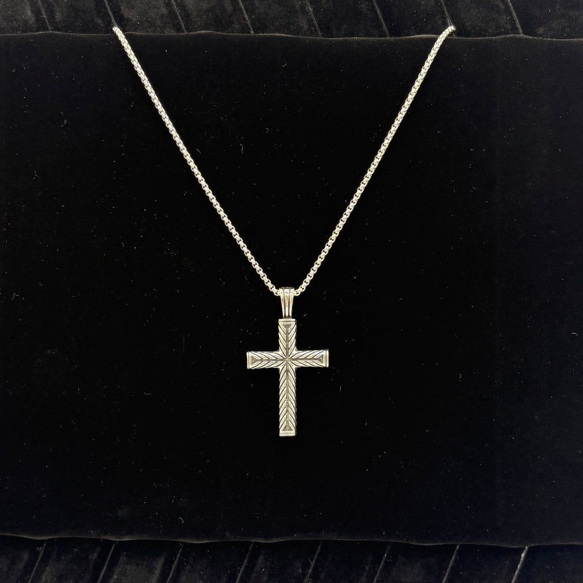 Horizon Cross 23" Stainless Steel Necklace