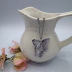 Butterfly Duet 24" Stainless Steel Necklace