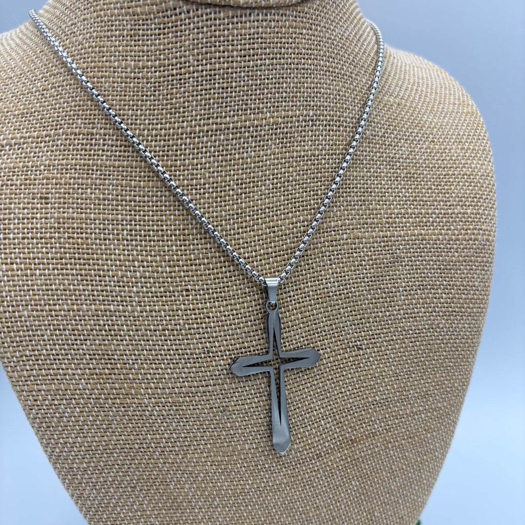 Valiant Cross 24" Stainless Steel Necklace