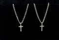 Double Edged Cross 24" Stainless Steel Necklace