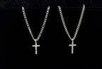 Double Edged Cross 24" Stainless Steel Necklace