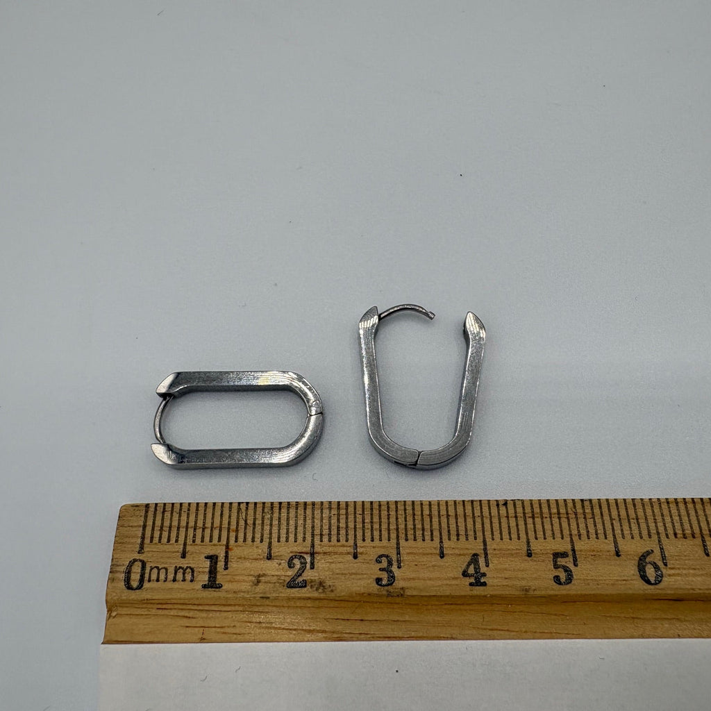 Boxy Hoop Stainless Steel Earrings