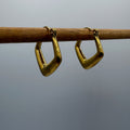 Gold Gem Hoop Stainless Steel Earrings