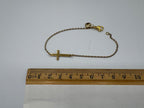 Gold Cross with Heart Charm Stainless Steel Bracelet