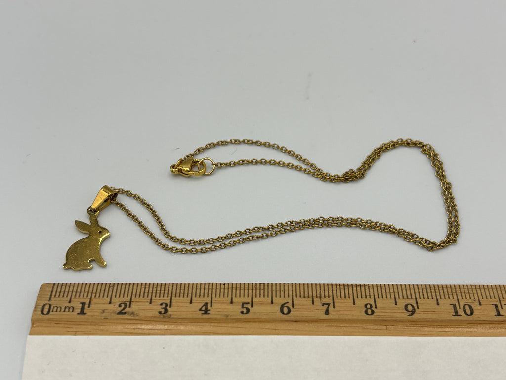 Charming Bunny 20" Gold-plated Stainless Steel Necklace