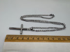 Bold Cross Curb Chain 24" Stainless Steel Necklace