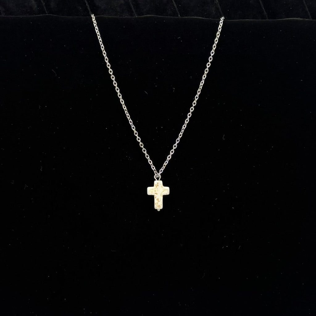Mini Stone Cross Stainless Steel Necklace