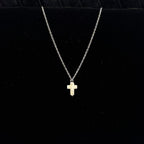 Mini Stone Cross Stainless Steel Necklace