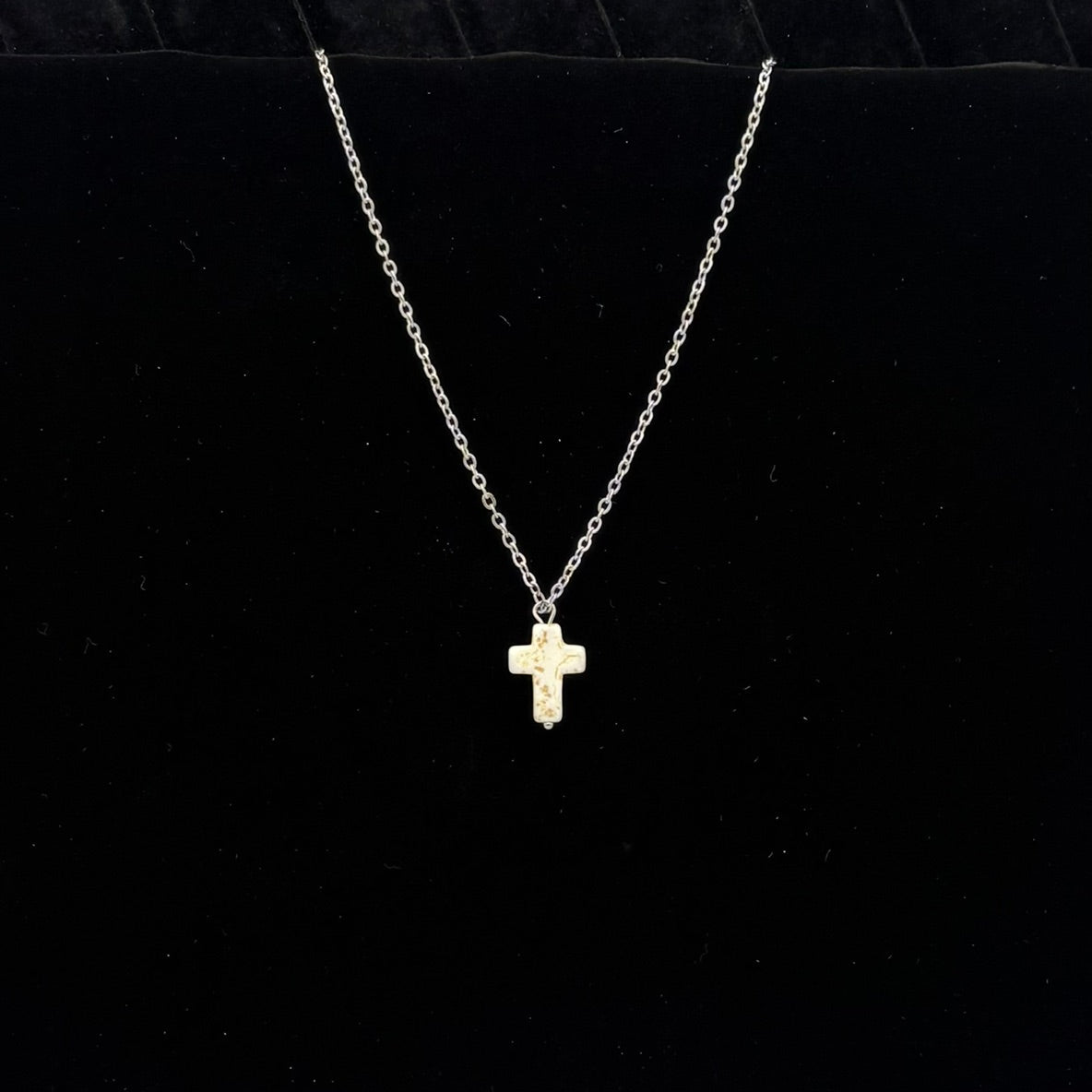 Mini Stone Cross Stainless Steel Necklace
